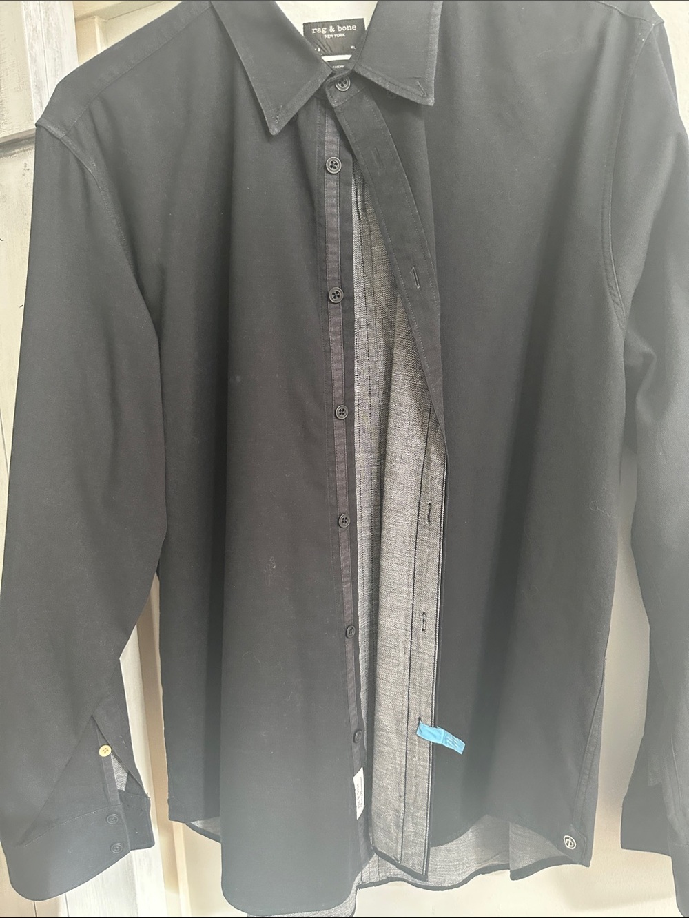 rag & bone Black Long-Sleeve Button-Down Shirt